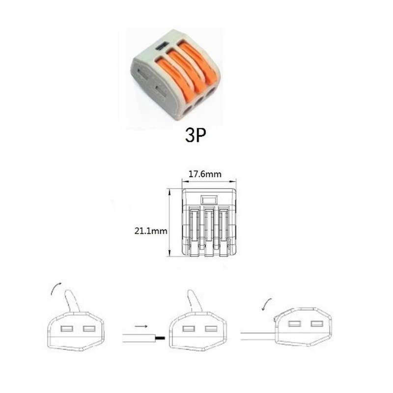 10 Morsetti A Molla Con Connettori Terminali Conduttore Per Cavi Fili Elettrici Riutilizabile Elevata Sicurezza 2P 3P 4P 5P 8P - XY1113X