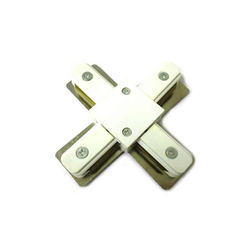 Giunto a X Connettore Per Binario Dei Faretti Led Modello X Colore Bianco Per Mono Fase