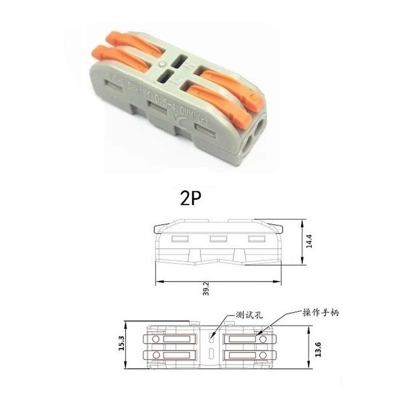 10 Morsetti Elettrici Rapidi con Leva Connettori Compatti per Fili Elettrici 1P 2P 3P - XY2222X