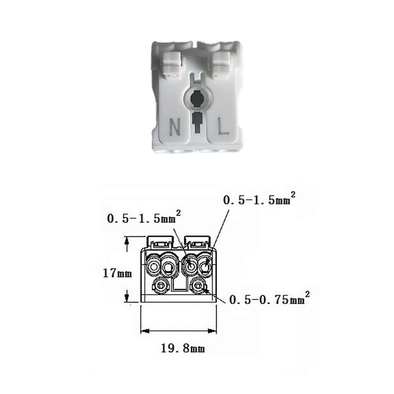10 Morsetti a Molla Rapidi Doppio Click Bianco per Cavi e Morsettiera a Vite 2P 3P 4P 5P - XY2022X