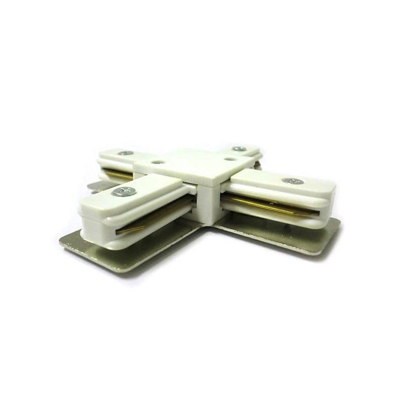 Giunto a X Connettore Per Binario Dei Faretti Led Modello X Colore Bianco Per Mono Fase