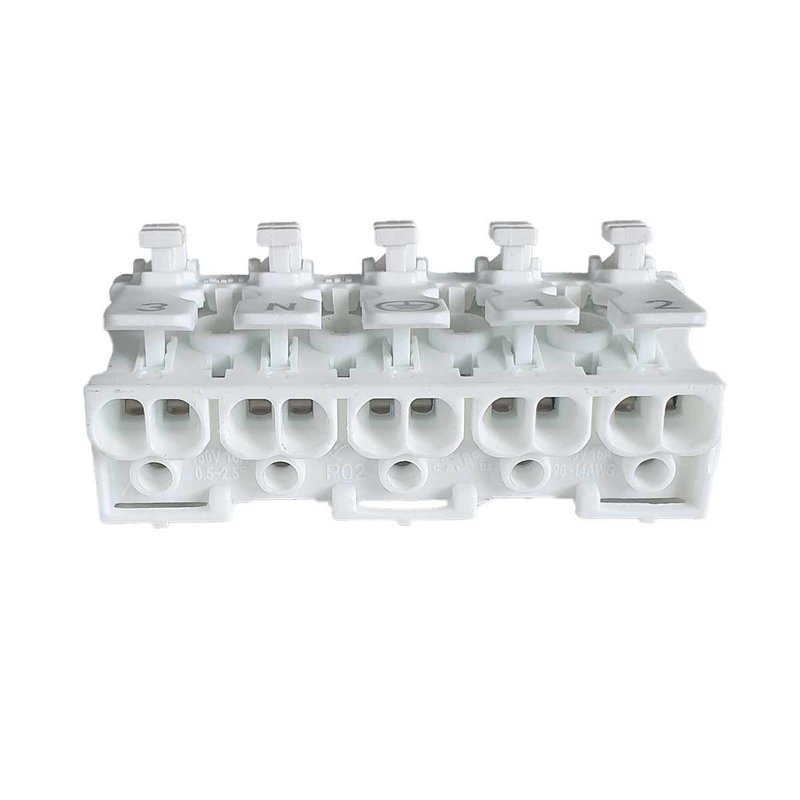 10 Morsetti a Molla Rapidi Doppio Click Bianco per Cavi e Morsettiera a Vite 2P 3P 4P 5P - XY2025X