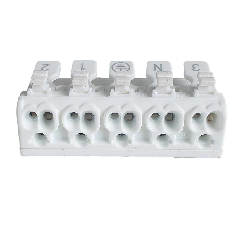 10 Morsetti a Molla Rapidi Doppio Click Bianco per Cavi e Morsettiera a Vite 2P 3P 4P 5P - XY2025X