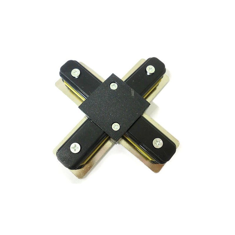Giunto a X Connettore Per Binario Dei Faretti Led Modello X Colore Nero Per Mono Fase