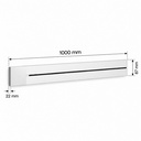 Sistema di Alimentazione a Binario Elettrificato, Multipresa Modulare da Parete, Binario 1000mm 230V 32A Max 7360W - GN-GB40E-1000-W