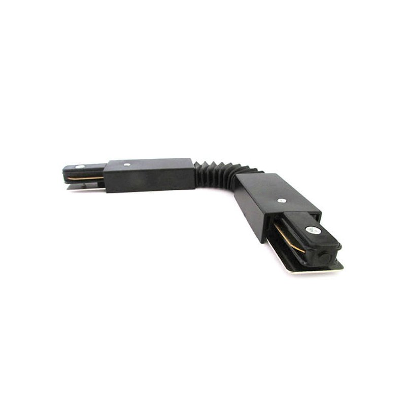 Giunto Connettore Curva Flessibile Per Binario Mono Fase Colore Nero Doppio Teste Per Mono Fase