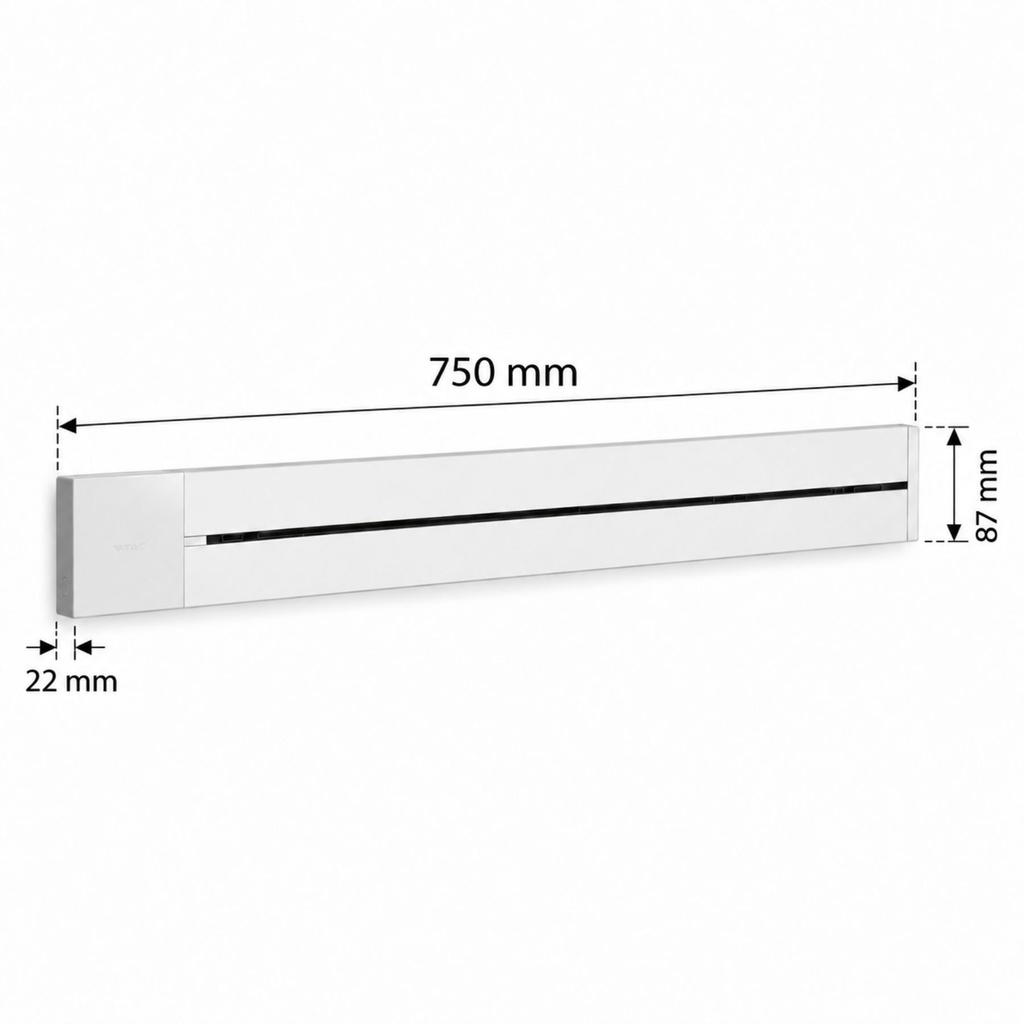Sistema di Alimentazione a Binario Elettrificato, Multipresa Modulare da Parete, Binario 750mm 230V 32A Max 7360W - GN-GB40E-750-W