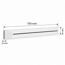 Sistema di Alimentazione a Binario Elettrificato, Multipresa Modulare da Parete, Binario 750mm 230V 32A Max 7360W - GN-GB40E-750-W