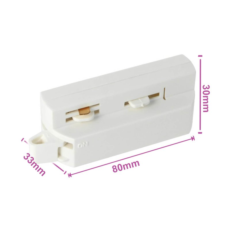 Testa Alimentazione Colore Bianco Per Faro Led Binario Mono Fase CB0070 CB7170 CB7270 CB7370