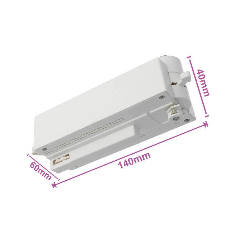 Testa Alimentazione Con Box Led Driver Colore Bianco Per Faro Led Binario Mono Fase CB0070 CB7170 CB7270 CB7370