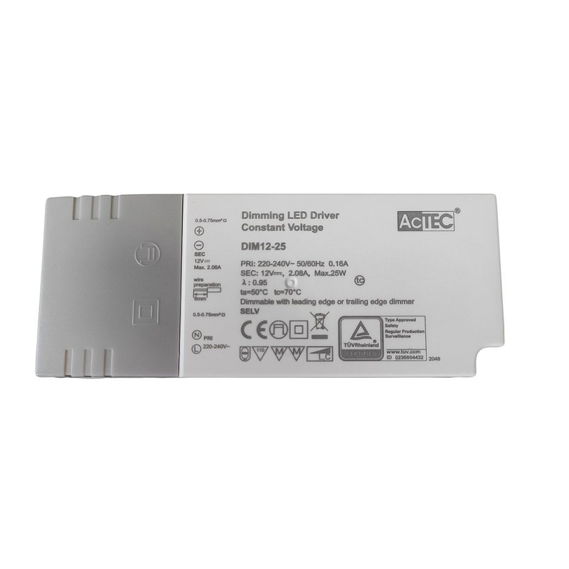Alimentatore Dimmerabile Con Triac Dimmer Taglio di Fase DC 12V 25W Per Striscia Led 12V DIM12-25