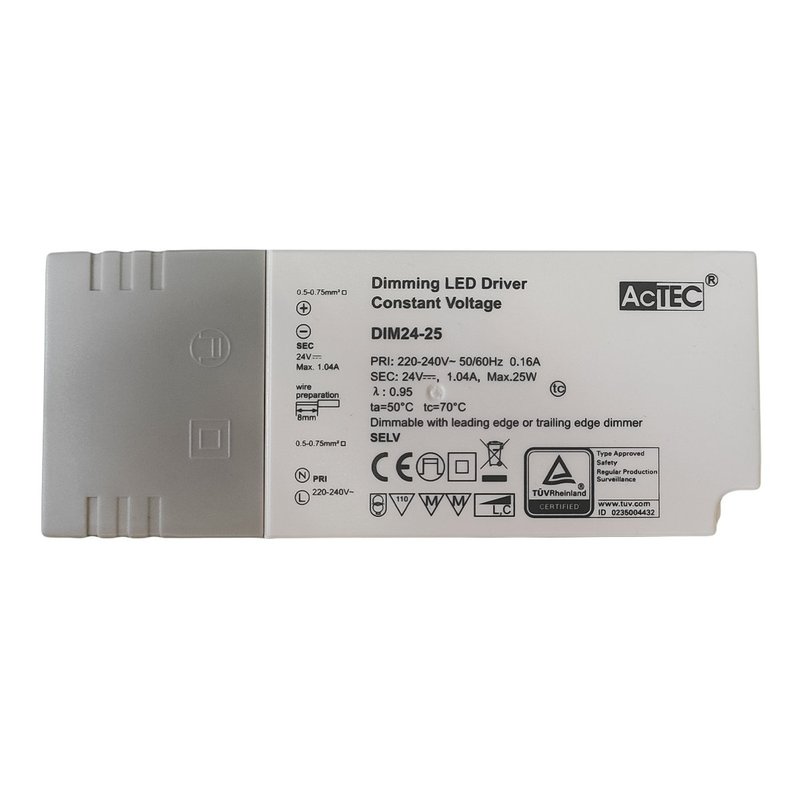 Alimentatore Dimmerabile Con Triac Dimmer Taglio di Fase DC 24V 25W Per Striscia Led 24V DIM24-25