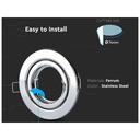 Porta Faretto Led GU10 MR16 Rotondo Con Molla Colore Cromato Orientabile Spotlight Fitting SKU-3471