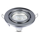 Porta Faretto Led GU10 MR16 Rotondo Con Molla Colore Cromato Orientabile Spotlight Fitting SKU-3471
