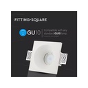 Portafaretto Lampada Led GU10 Da Incasso A Scomparsa Corpo Quadrato 120X120mm In Gesso Bianco Verniciabile SKU-3641