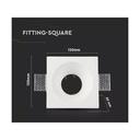 Portafaretto Lampada Led GU10 Da Incasso A Scomparsa Corpo Quadrato 120X120mm In Gesso Bianco Verniciabile SKU-3641