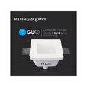 Portafaretto Da Incasso A Scomparsa Corpo Quadrato In Gesso Vetro Satinata Portalampada GU10 Incluso SKU-3691
