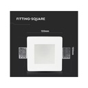 Portafaretto Da Incasso A Scomparsa Corpo Quadrato In Gesso Vetro Satinata Portalampada GU10 Incluso SKU-3691