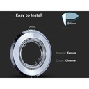 2 PZ Porta Faretti Led GU10 MR16 Rotondo Orientabile Con Molla Colore Cromato SKU-8940