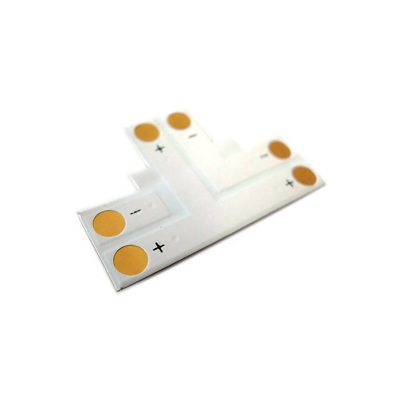 4 PZ Connettore Passo 10mm Forma T per Allungare e Curvare Striscia Led Mono Colore Larghezza 10mm