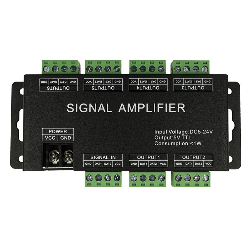 Amplificatore Segnale SPI Dream Color Signal Amplifier 6 Canali Per Bobina Led Magic Color 12V 24V HC600
