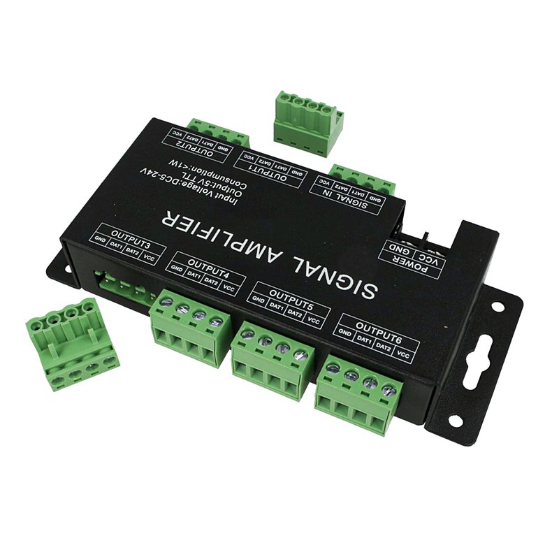 Amplificatore Segnale SPI Dream Color Signal Amplifier 6 Canali Per Bobina Led Magic Color 12V 24V HC600