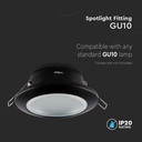 Porta Faretto Led Da Incasso Rotondo Colore Nero Impermeabile IP44 Foro 70mm Per Faretti Led GU10 MR16 SKU-6699