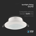 Porta Faretto Led Da Incasso Rotondo Colore Bianco Impermeabile IP44 Foro 70mm Per Faretti Led GU10 MR16 SKU-6698