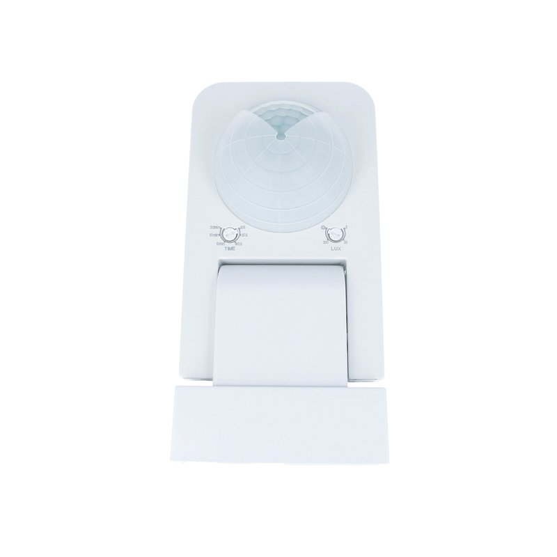 Sensore di Movimento a Infrarossi e Crepuscolare Montaggio a Parete Muro Carcassa Bianca IP65 Esterno Braccio Orientabile SKU-1500