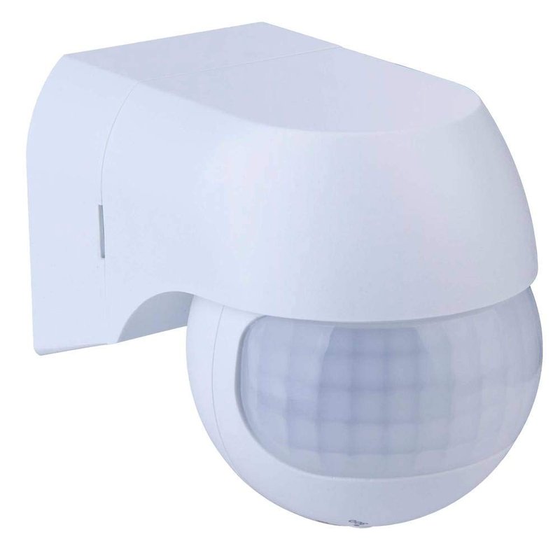 Sensore di Movimento a Infrarossi e Crepuscolare Montaggio a Parete Muro Carcassa Bianca Testa Orientabile 180 Gradi IP44 SKU-5088