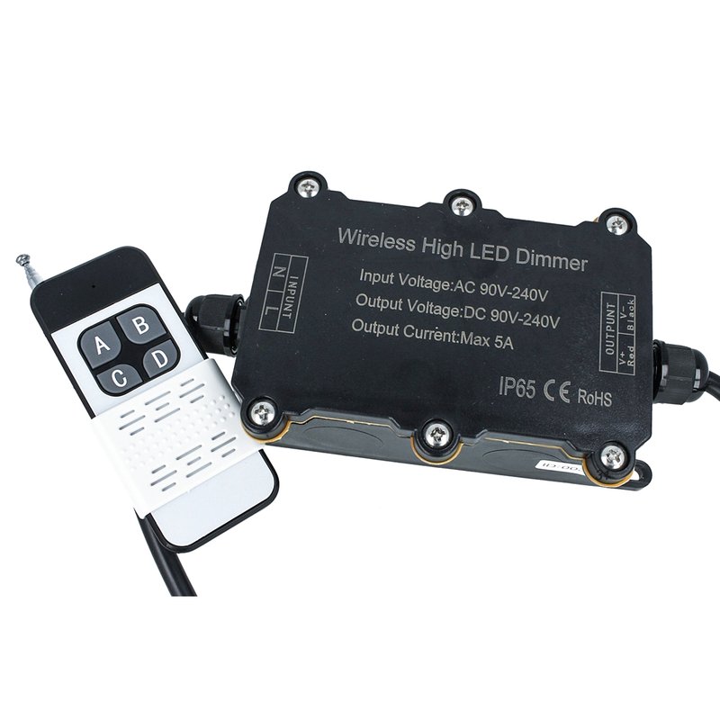 Led Dimmer Alta Tensione 220V 5A 1000W Impermeabile IP65 Con Telecomando Wireless Per Striscia Bobina Led 220V Mono Colore