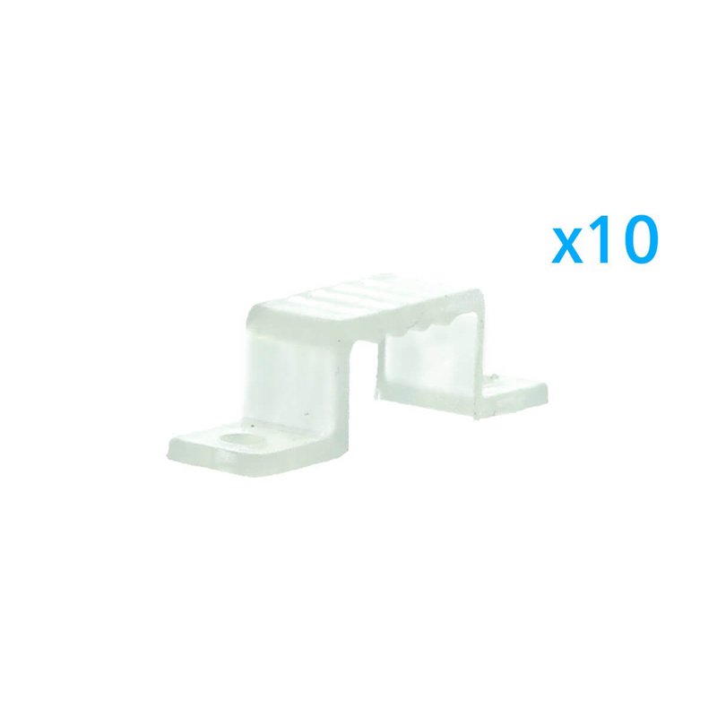 10 PZ Clip Fissaggio Rigido Passo 14X7 mm Per Fissare Bobina Striscia Led Impermeabile