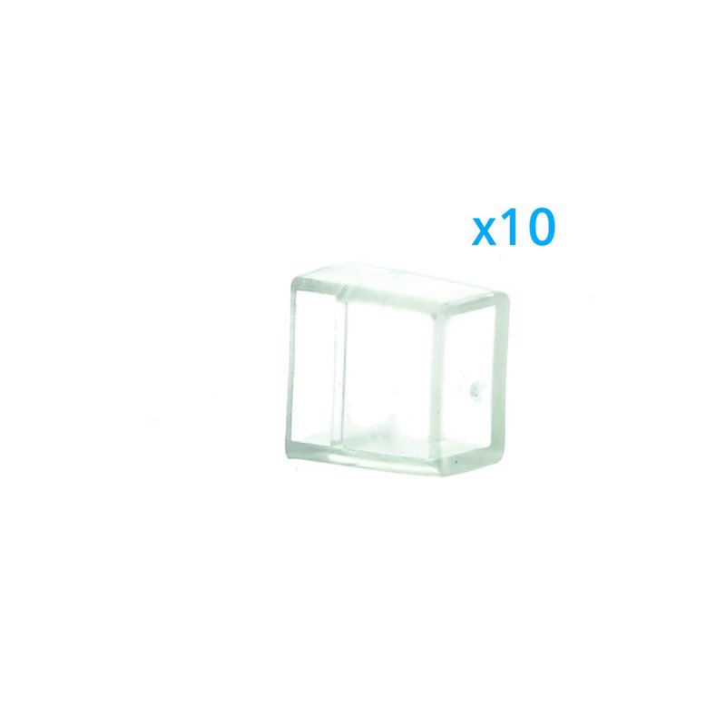 10 PZ Gommini PVC Termine Morbida 10X6 mm Per Chiusure Striscia Bobina Led Impermeabile