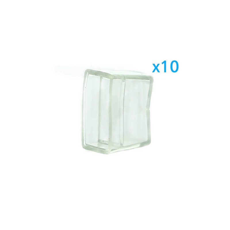 10 PZ Gommini PVC Termine Morbida 14X7 mm Per Chiusure Striscia Bobina Led Impermeabile