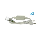 2 PZ Spina Alimentatore Trasformatore Raddrizzatore 2 Pin Passo 6mm Adattatore Per Bobina Led 220V Mono Colore Fino Massimo 50 Metri 500W