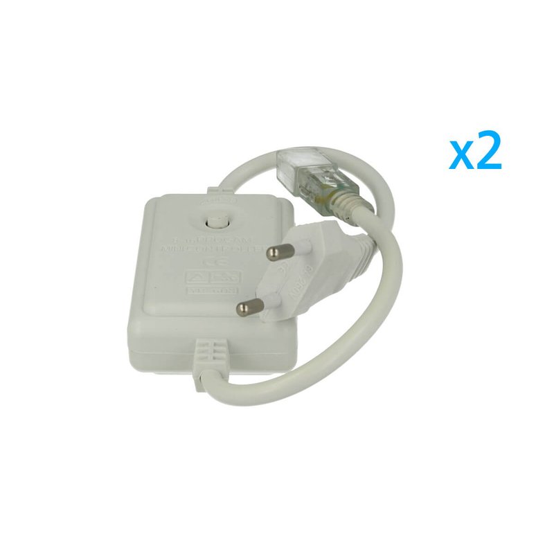 2 PZ Spina Alimentatore Trasformatore Raddrizzatore 2 Pin RGB Passo 6mm Con Bottone Interruttore On/Off Controller 8 Programmi Per Striscia Led Monocolore 220V