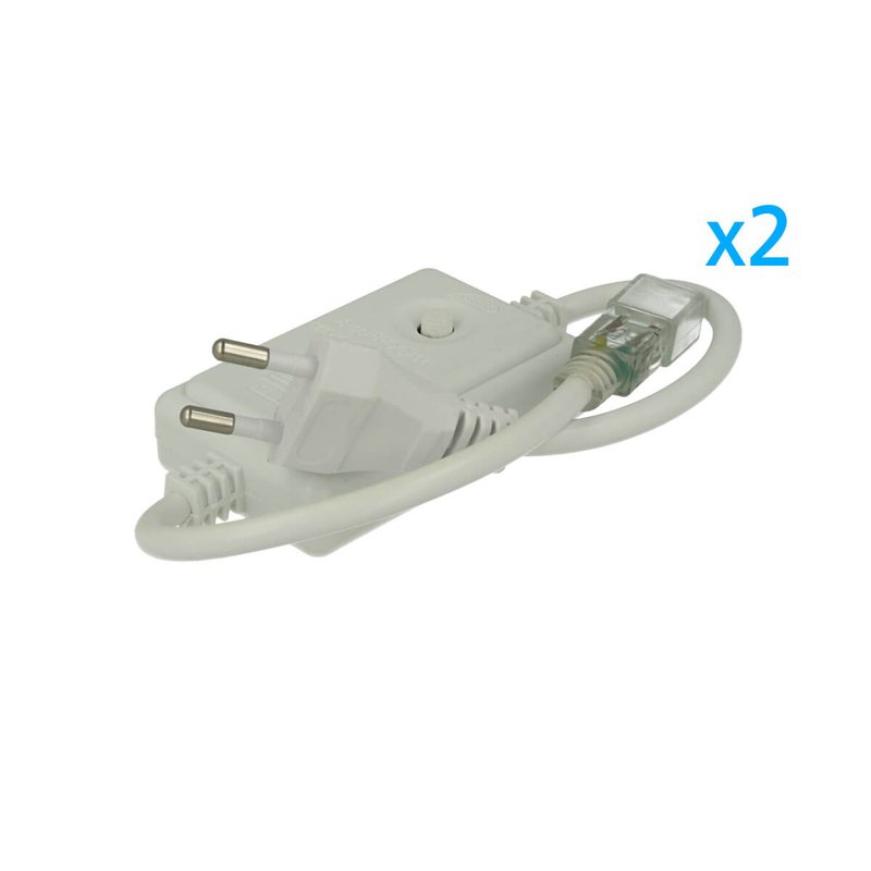 2 PZ Spina Alimentatore Trasformatore Raddrizzatore 2 Pin RGB Passo 6mm Con Bottone Interruttore On/Off Controller 8 Programmi Per Striscia Led Monocolore 220V