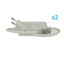 2 PZ Spina Alimentatore Trasformatore Raddrizzatore 2 Pin RGB Passo 6mm Con Bottone Interruttore On/Off Controller 8 Programmi Per Striscia Led Monocolore 220V