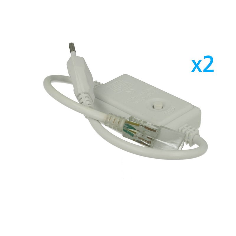 2 PZ Spina Alimentatore Trasformatore Raddrizzatore 2 Pin RGB Passo 6mm Con Bottone Interruttore On/Off Controller 8 Programmi Per Striscia Led Monocolore 220V