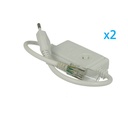2 PZ Spina Alimentatore Trasformatore Raddrizzatore 2 Pin RGB Passo 6mm Con Bottone Interruttore On/Off Controller 8 Programmi Per Striscia Led Monocolore 220V