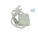 2 PZ Spina Alimentatore Trasformatore Raddrizzatore 2 Pin RGB Passo 6mm Con Bottone Interruttore On/Off Controller 8 Programmi Per Striscia Led Monocolore 220V