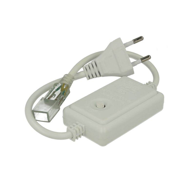 2 PZ Spina Alimentatore Trasformatore Raddrizzatore 2 Pin RGB Passo 6mm Con Bottone Interruttore On/Off Controller 8 Programmi Per Striscia Led Monocolore 220V