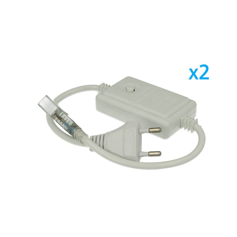 2 PZ Spina Alimentatore Trasformatore Raddrizzatore 2 Pin RGB Passo 9mm Con Bottone Interruttore Controller Per Bobina Led 220V Monocolore Fino a 50 Metri 500W