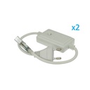 2 PZ Spina Alimentatore Trasformatore Raddrizzatore 2 Pin RGB Passo 9mm Con Bottone Interruttore Controller Per Bobina Led 220V Monocolore Fino a 50 Metri 500W