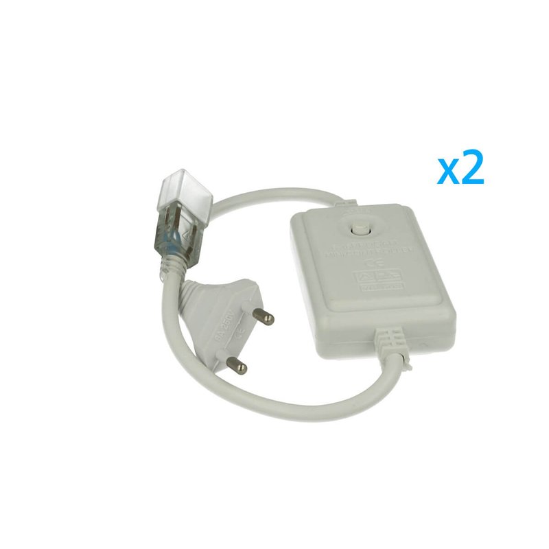 2 PZ Spina Alimentatore Trasformatore Raddrizzatore 2 Pin RGB Passo 9mm Con Bottone Interruttore Controller Per Bobina Led 220V Monocolore Fino a 50 Metri 500W