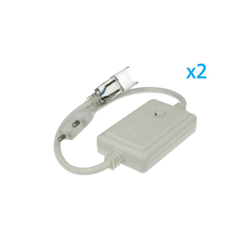 2 PZ Spina Alimentatore Trasformatore Raddrizzatore 2 Pin RGB Passo 9mm Con Bottone Interruttore Controller Per Bobina Led 220V Monocolore Fino a 50 Metri 500W