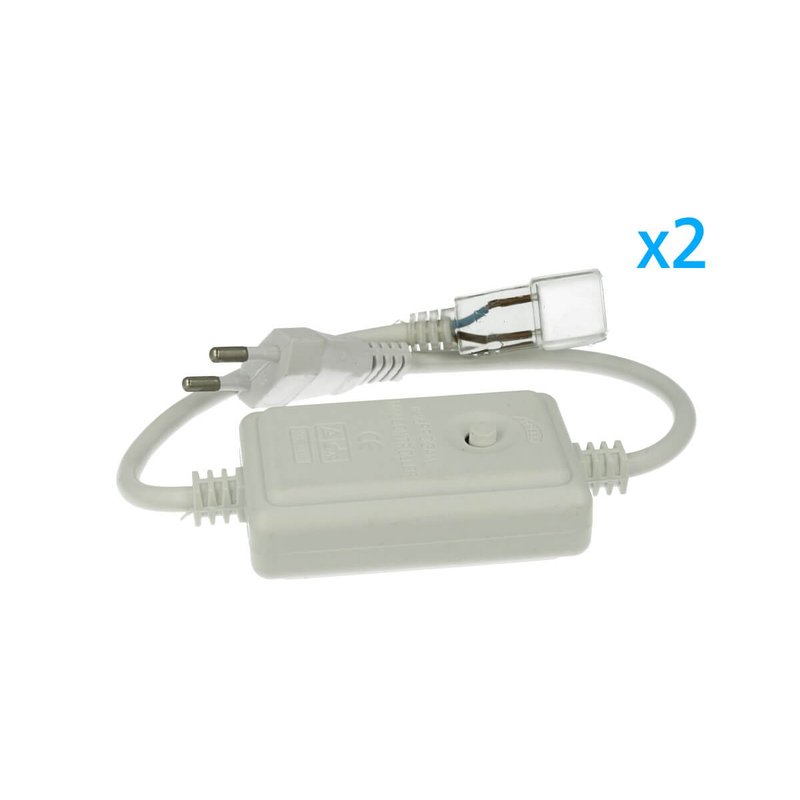 2 PZ Spina Alimentatore Trasformatore Raddrizzatore 2 Pin RGB Passo 9mm Con Bottone Interruttore Controller Per Bobina Led 220V Monocolore Fino a 50 Metri 500W