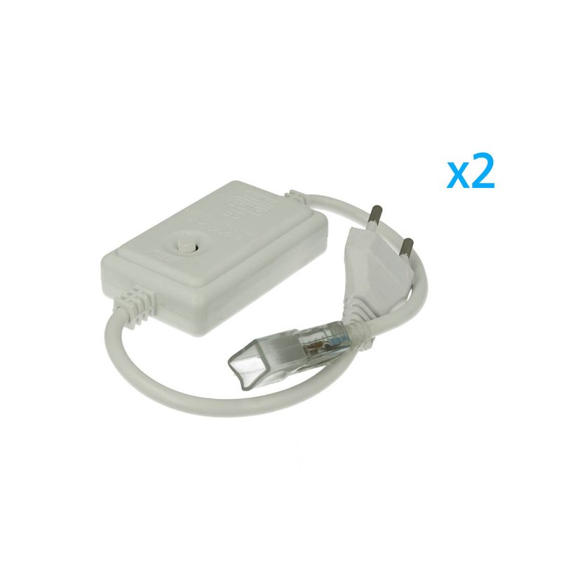 2 PZ Spina Alimentatore Trasformatore Raddrizzatore 2 Pin RGB Passo 9mm Con Bottone Interruttore Controller Per Bobina Led 220V Monocolore Fino a 50 Metri 500W