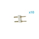 10 PZ Spina Da 2 Pin Passo 6mm Per Connessione Bobina Striscia Led Mono Colore Da 220V Con Alimentatore Trasformatore Raddrizzatore