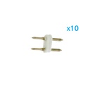 10 PZ Spina Da 2 Pin Passo 6mm Per Connessione Bobina Striscia Led Mono Colore Da 220V Con Alimentatore Trasformatore Raddrizzatore